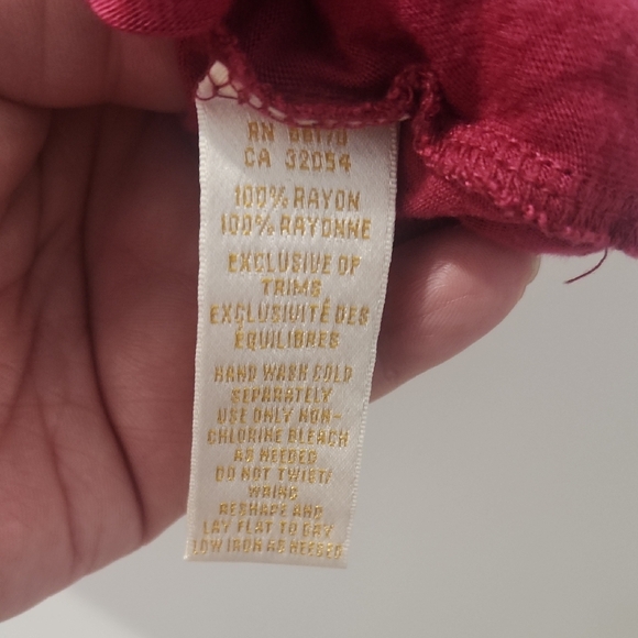 Red Ruffled Tie Front Blouse - Picture 3 of 4